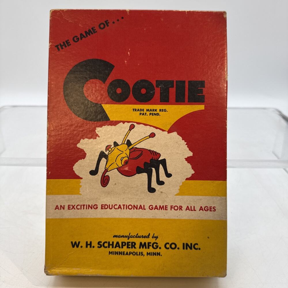 VINTAGE 1949 THE GAME OF COOTIE BY W. H. SCHAPER MFG. CO. - Minus 1 Antenna
